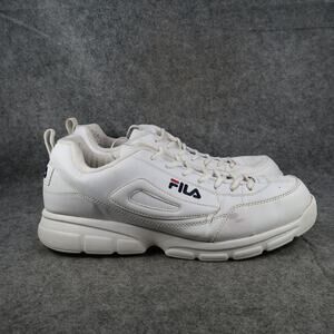 Fila Shoes Mens 13 Athletic Trainers Lightweight Sneaker White Lace Up Walking